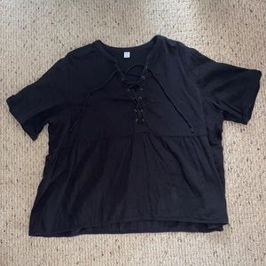 Old Navy Charcoal Gray Peasant top